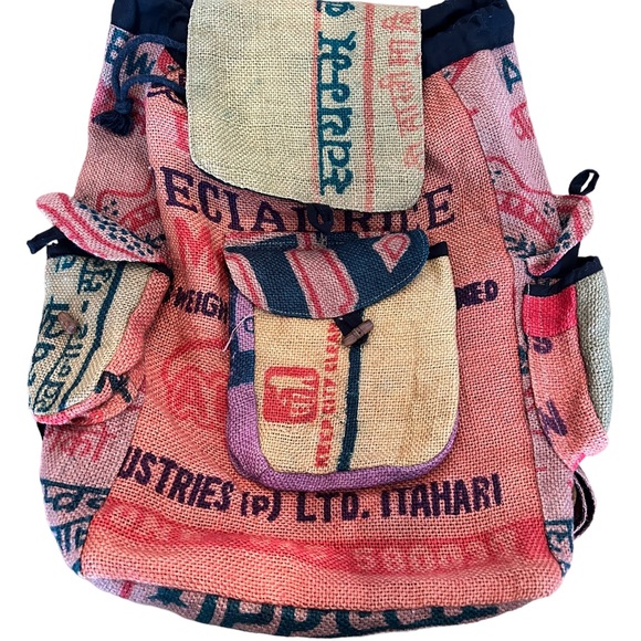 Kathmandu Bags Kathmandu Imports Jute Backpack Missing Button Poshmark
